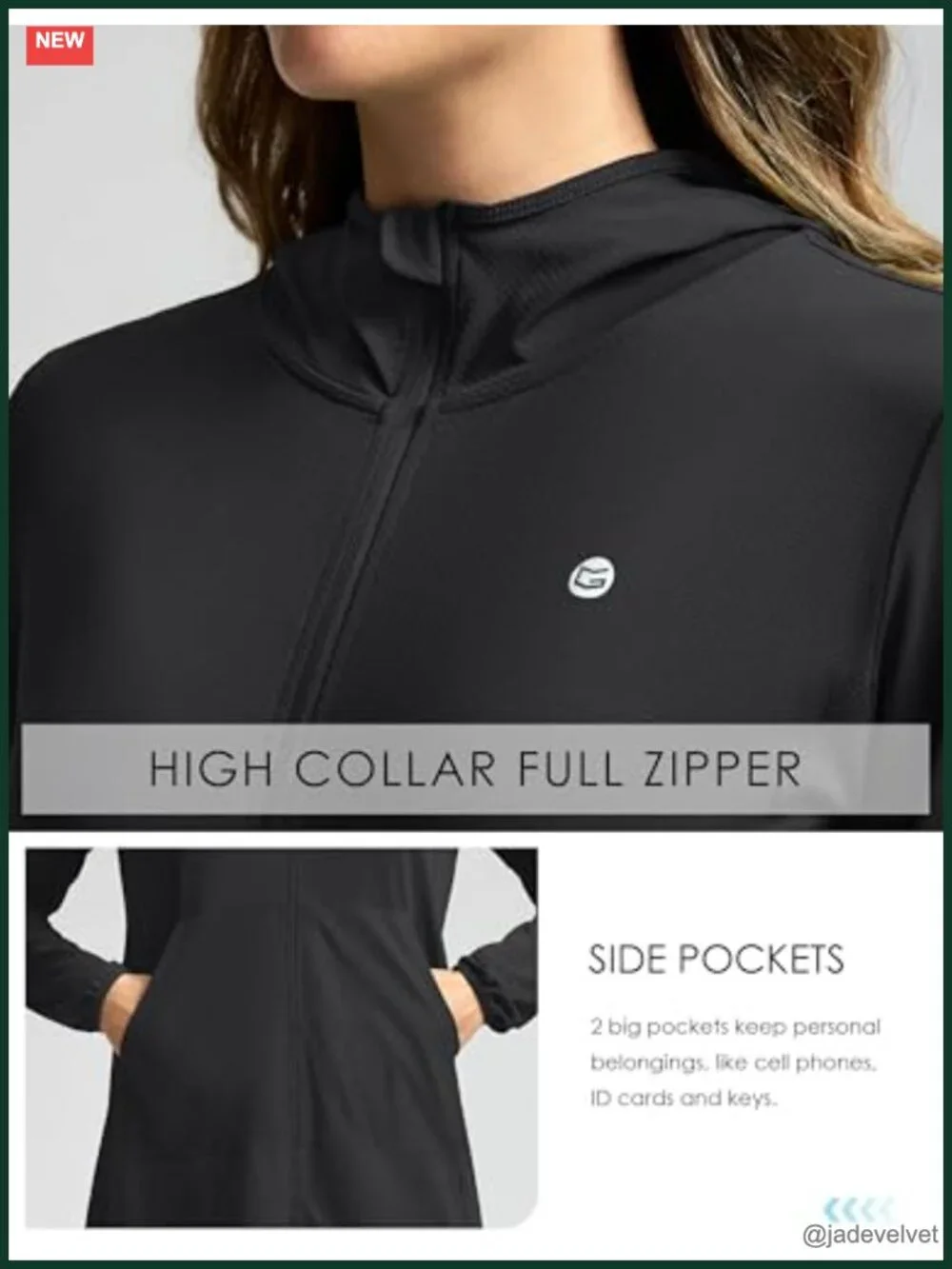 UPF 50+ Swim Cover Up Sun Protection Hoodie Long Jacket Beach Cover Up